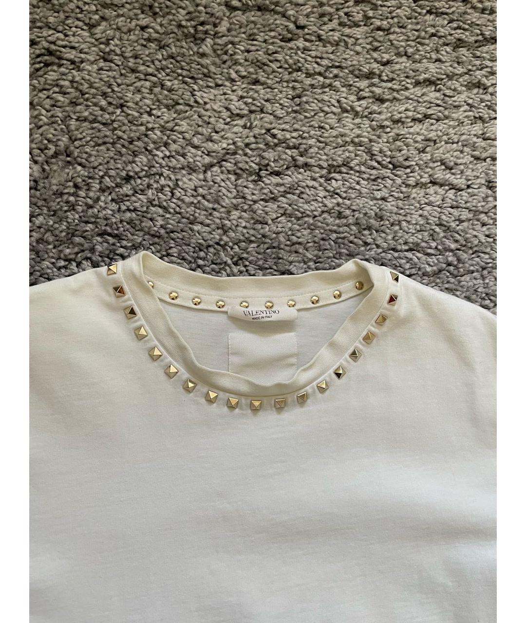 VALENTINO Белая хлопковая футболка, фото 2