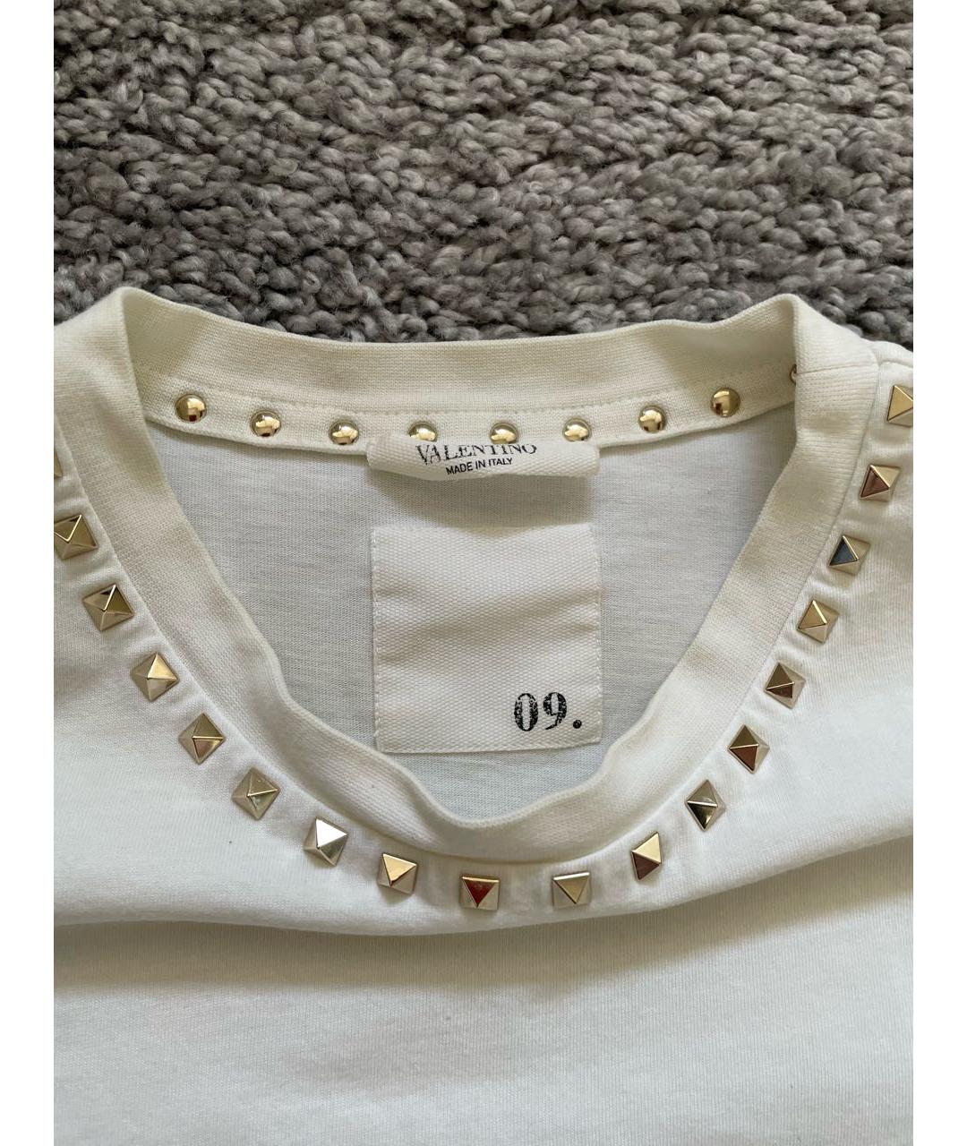 VALENTINO Белая хлопковая футболка, фото 4