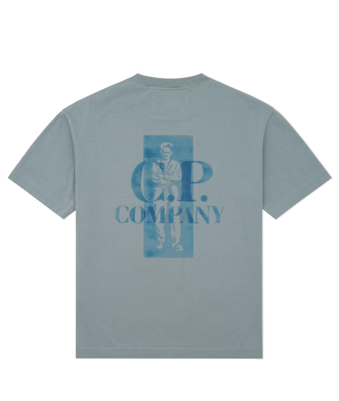 CP COMPANY Голубая хлопковая футболка, фото 2