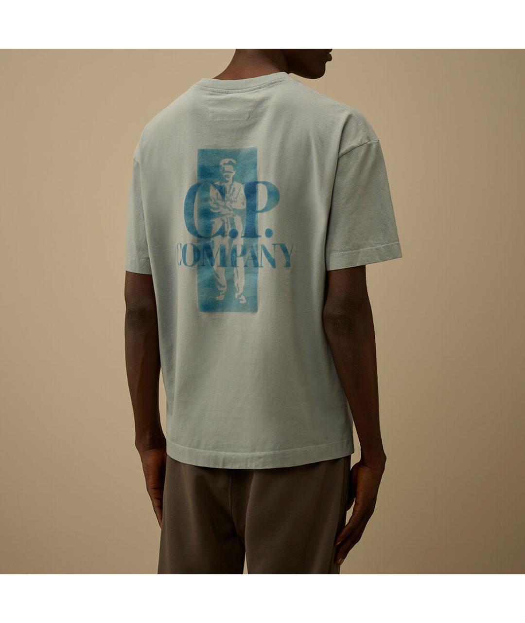 CP COMPANY Голубая хлопковая футболка, фото 7