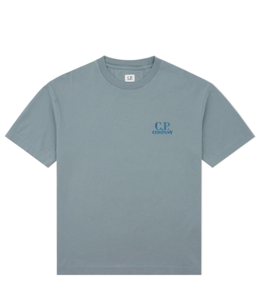 CP COMPANY Голубая хлопковая футболка, фото 1