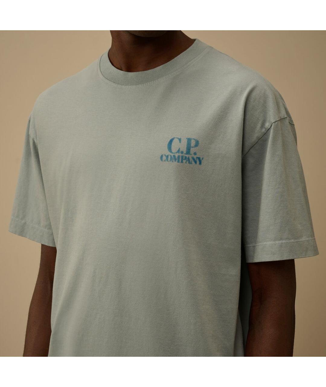 CP COMPANY Голубая хлопковая футболка, фото 8