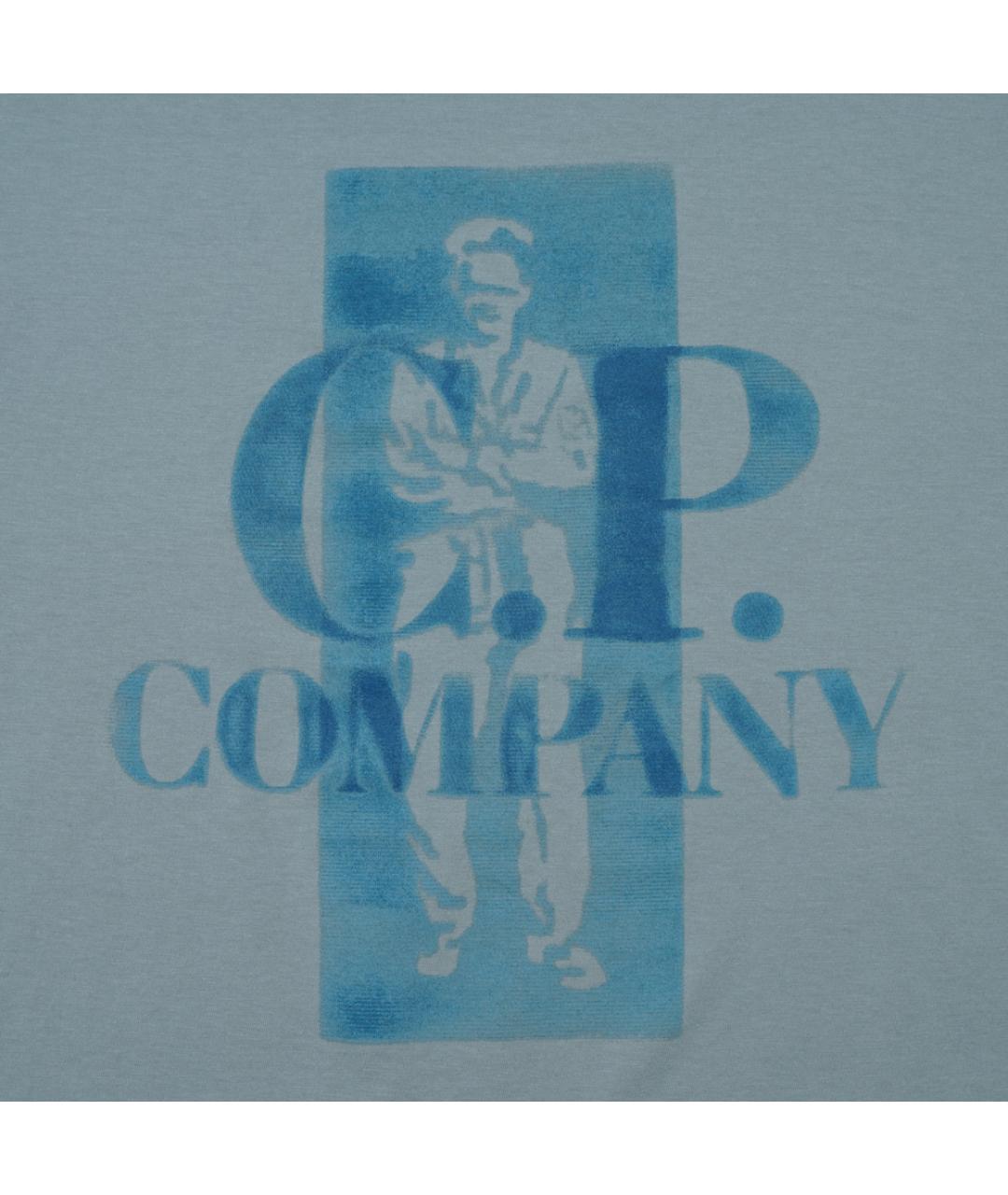 CP COMPANY Голубая хлопковая футболка, фото 5