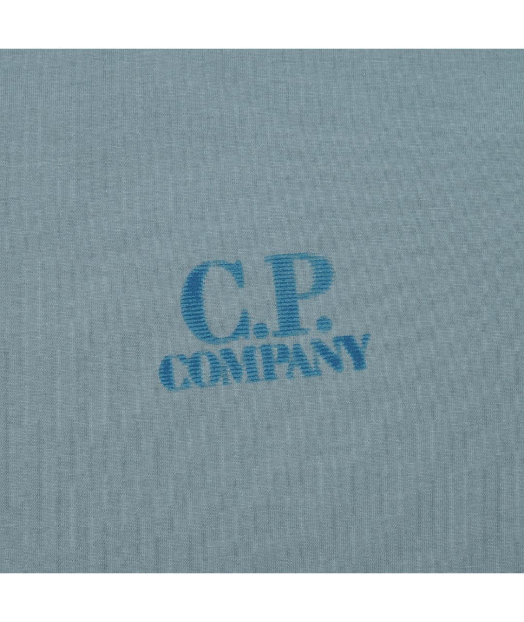 CP COMPANY Голубая хлопковая футболка, фото 4