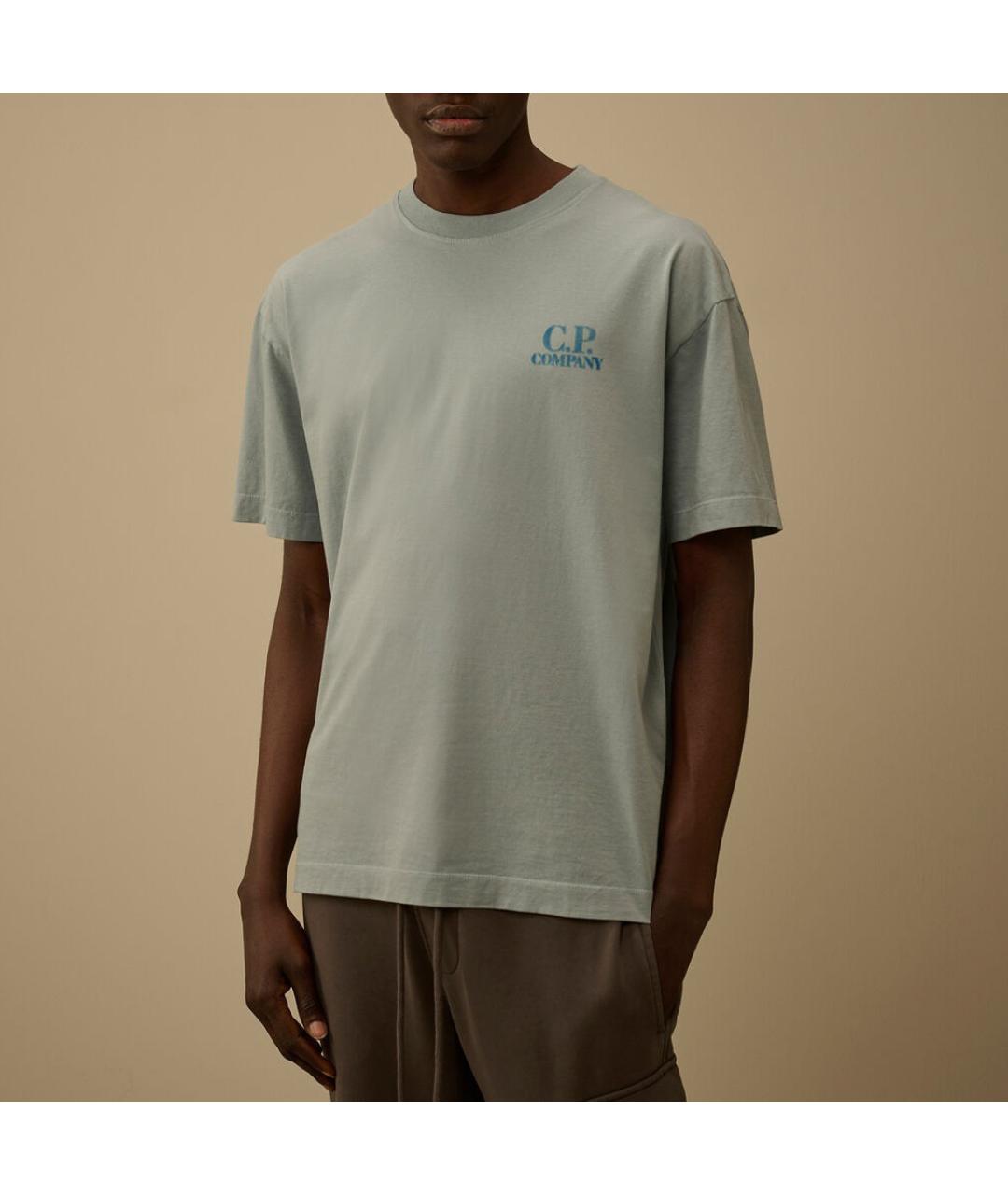 CP COMPANY Голубая хлопковая футболка, фото 6