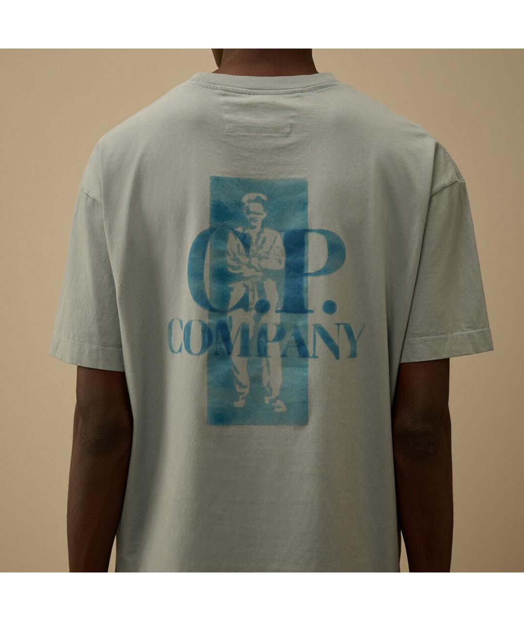 CP COMPANY Голубая хлопковая футболка, фото 9