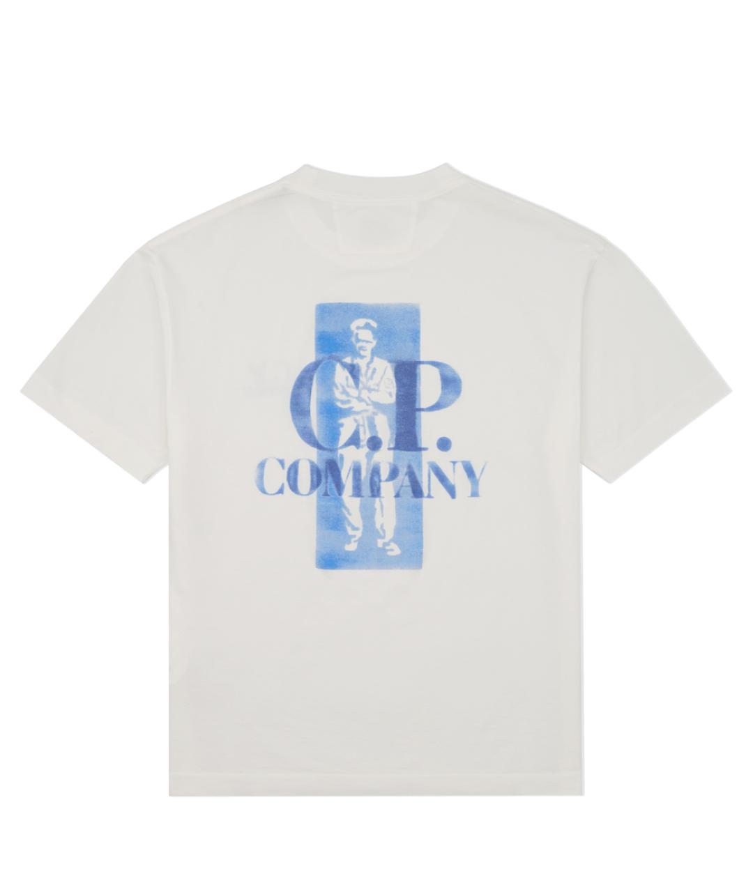 CP COMPANY Белая хлопковая футболка, фото 2