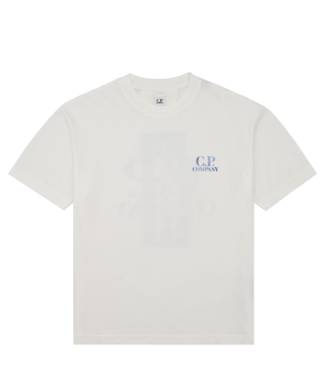 CP COMPANY Белая хлопковая футболка, фото 1