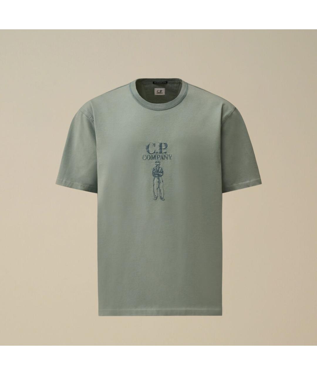 CP COMPANY Голубая хлопковая футболка, фото 9