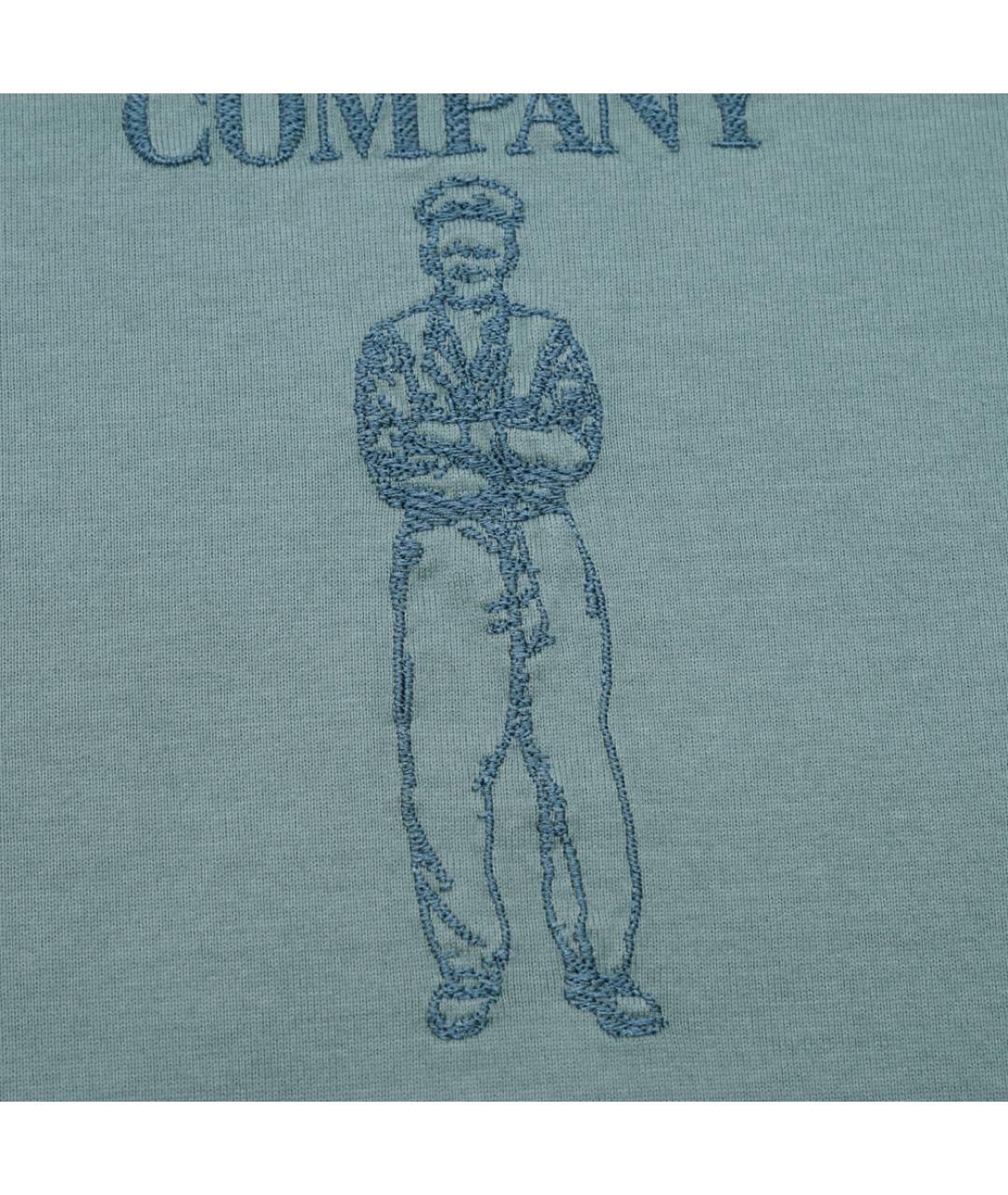 CP COMPANY Голубая хлопковая футболка, фото 4