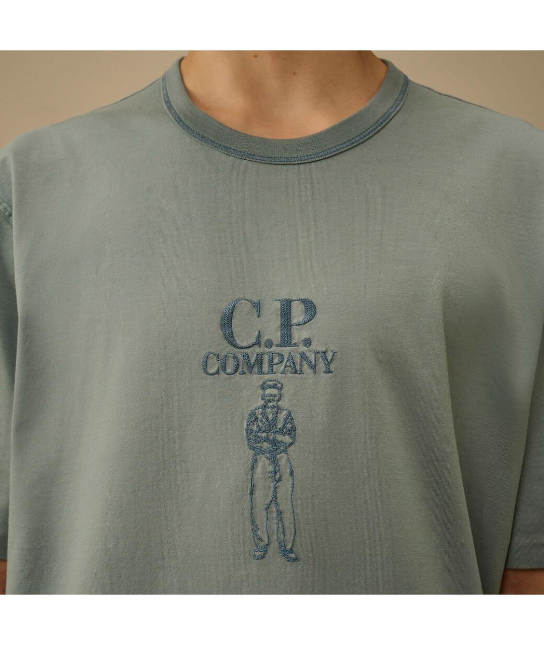 CP COMPANY Голубая хлопковая футболка, фото 7