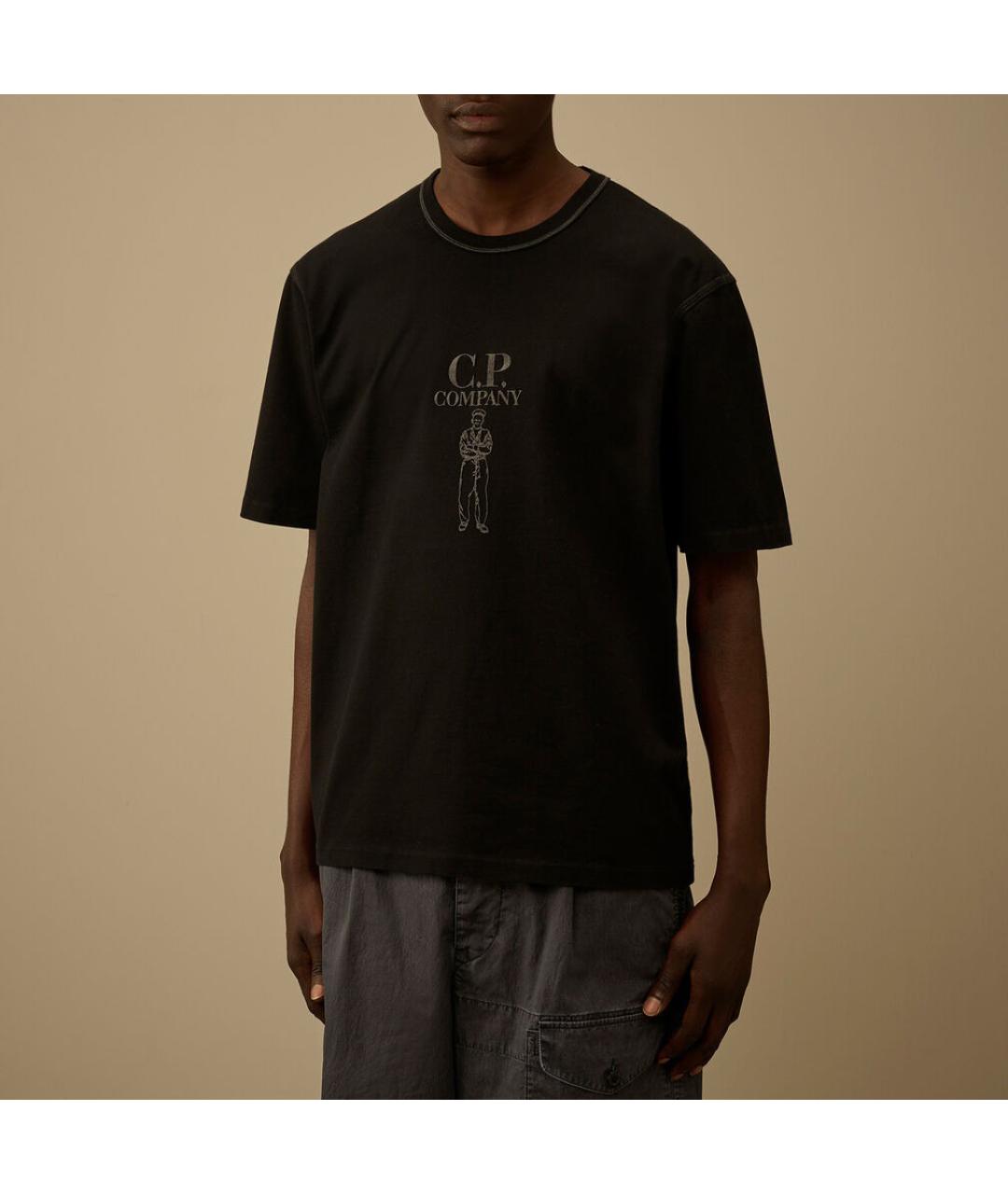 CP COMPANY Черная хлопковая футболка, фото 5