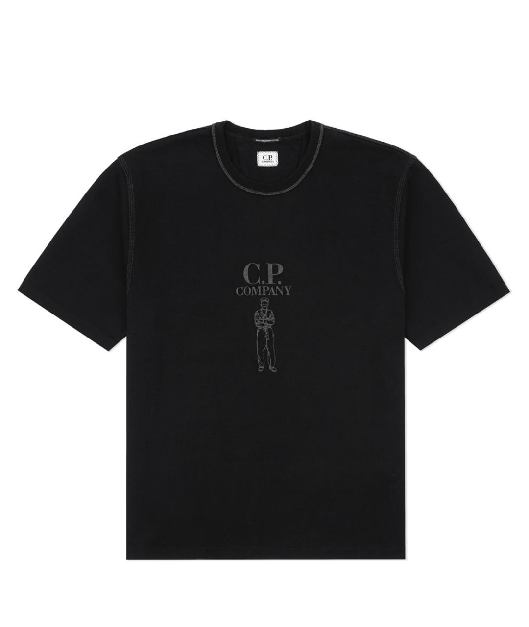 CP COMPANY Черная хлопковая футболка, фото 1