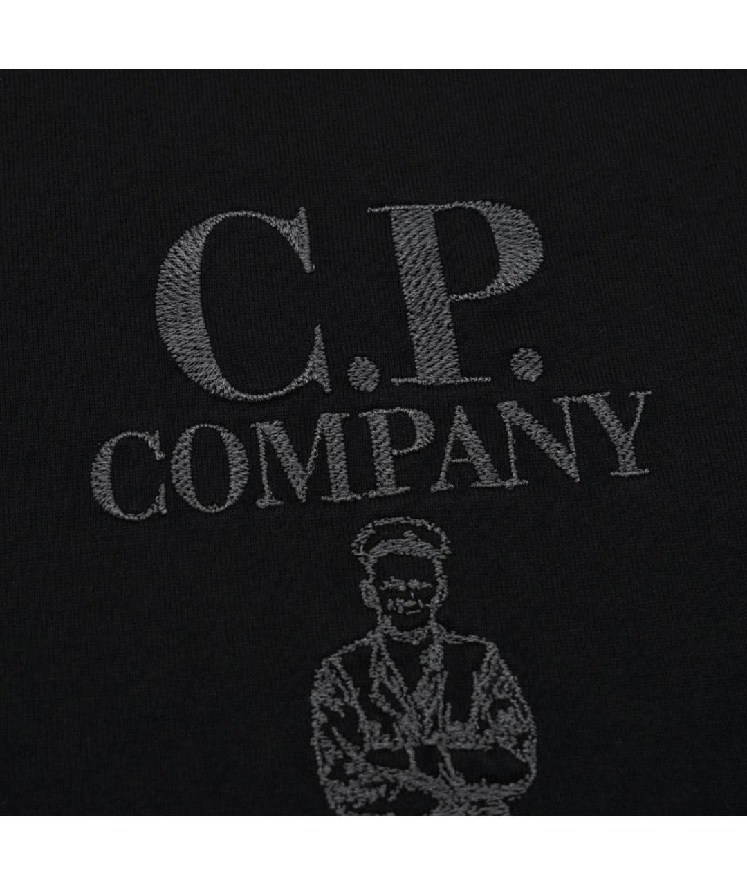 CP COMPANY Черная хлопковая футболка, фото 3