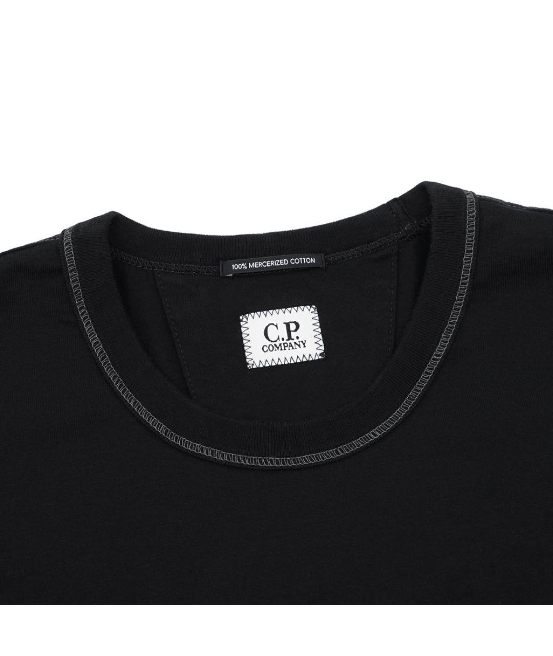 CP COMPANY Черная хлопковая футболка, фото 2