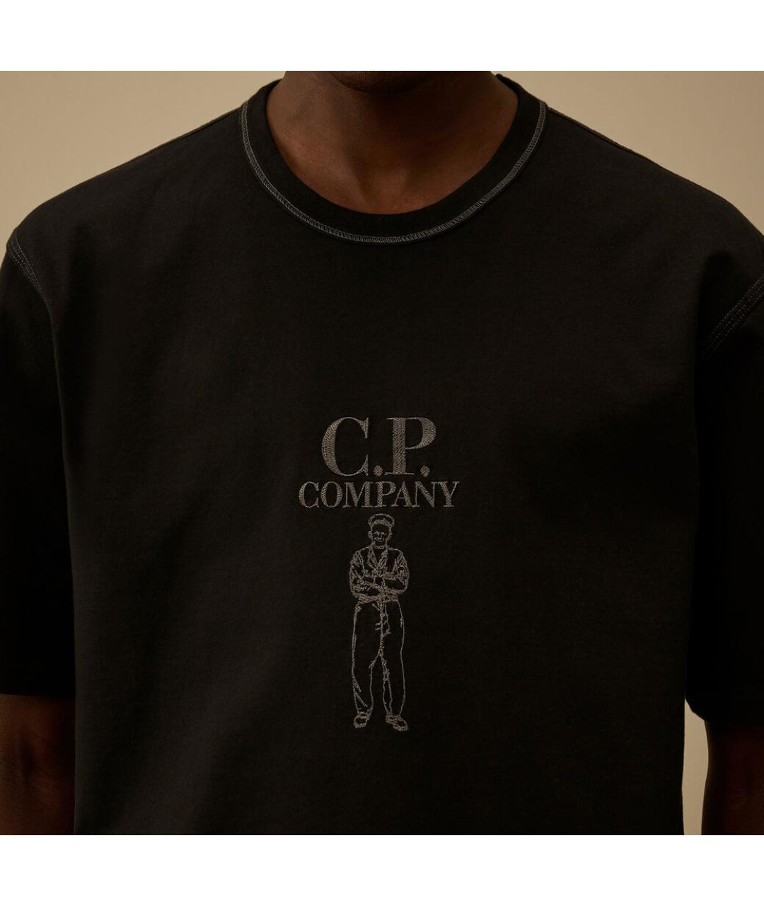 CP COMPANY Черная хлопковая футболка, фото 7