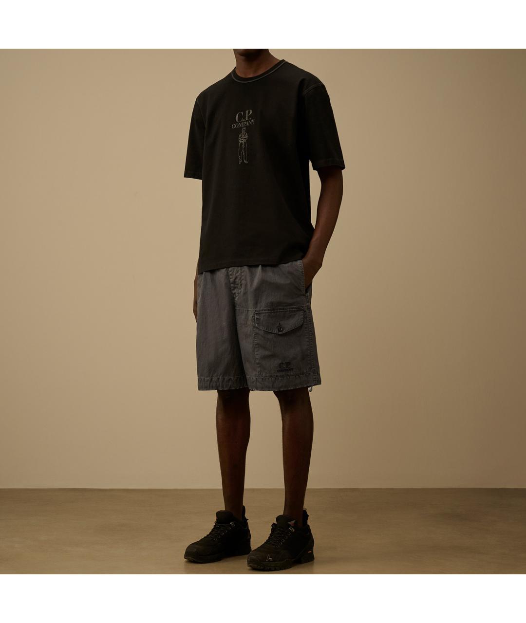 CP COMPANY Черная хлопковая футболка, фото 8