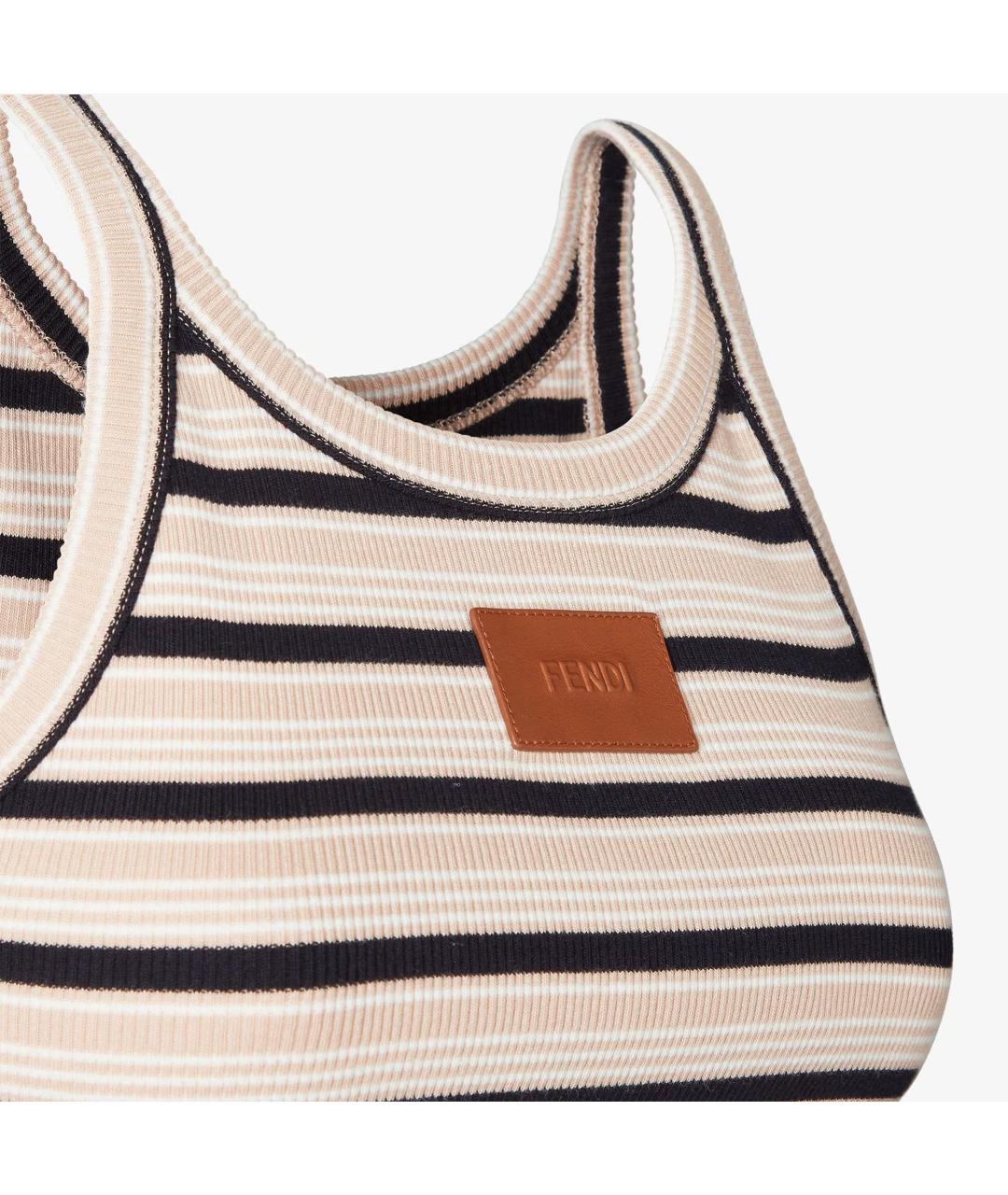 FENDI Бежевая хлопковая майка, фото 3