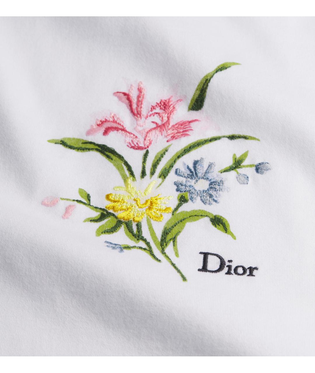 CHRISTIAN DIOR Белая хлопковая футболка, фото 2