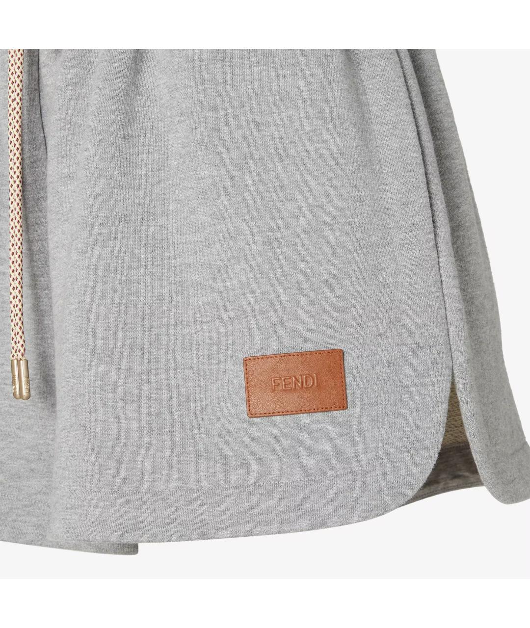 FENDI Серые хлопковые шорты, фото 3
