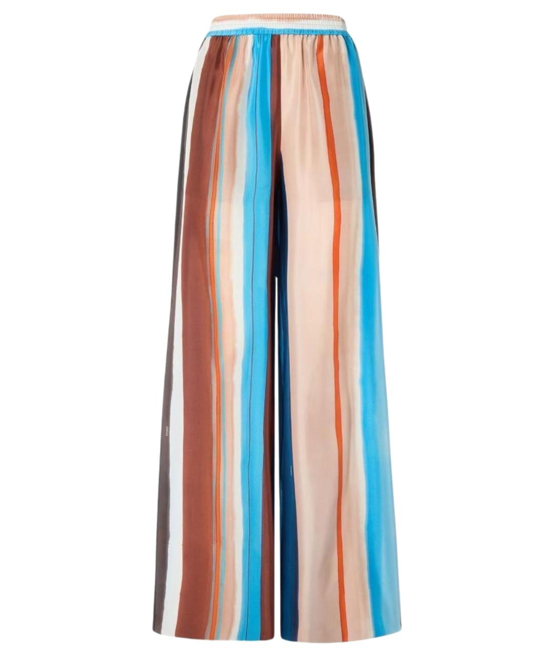 FENDI Мульти шелковые брюки широкие, фото 1