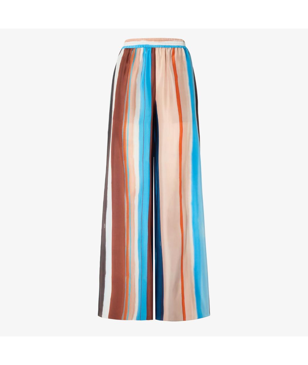 FENDI Мульти шелковые брюки широкие, фото 4