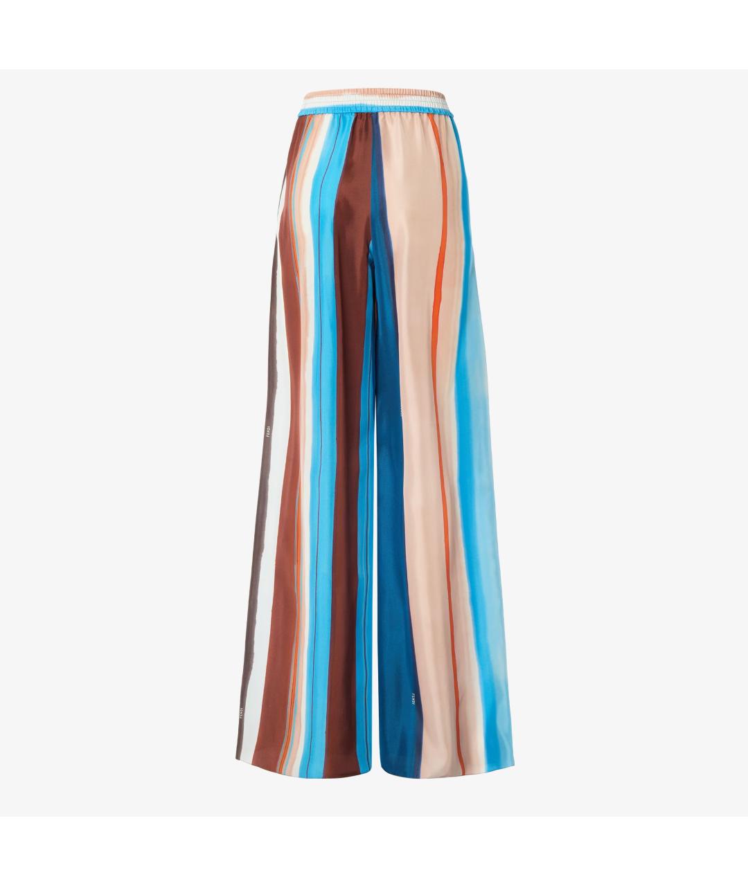 FENDI Мульти шелковые брюки широкие, фото 2