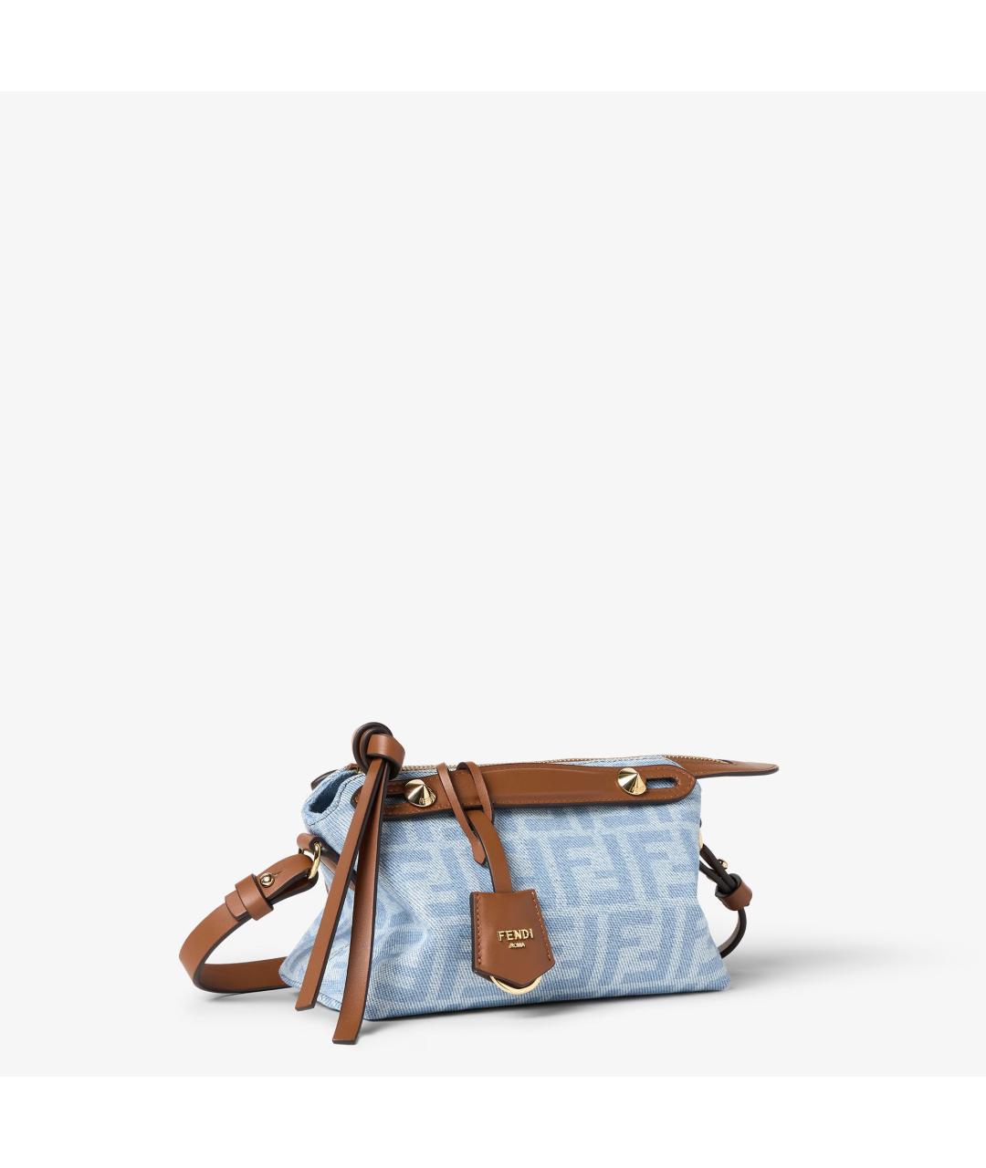 FENDI Голубая деним сумка тоут, фото 3