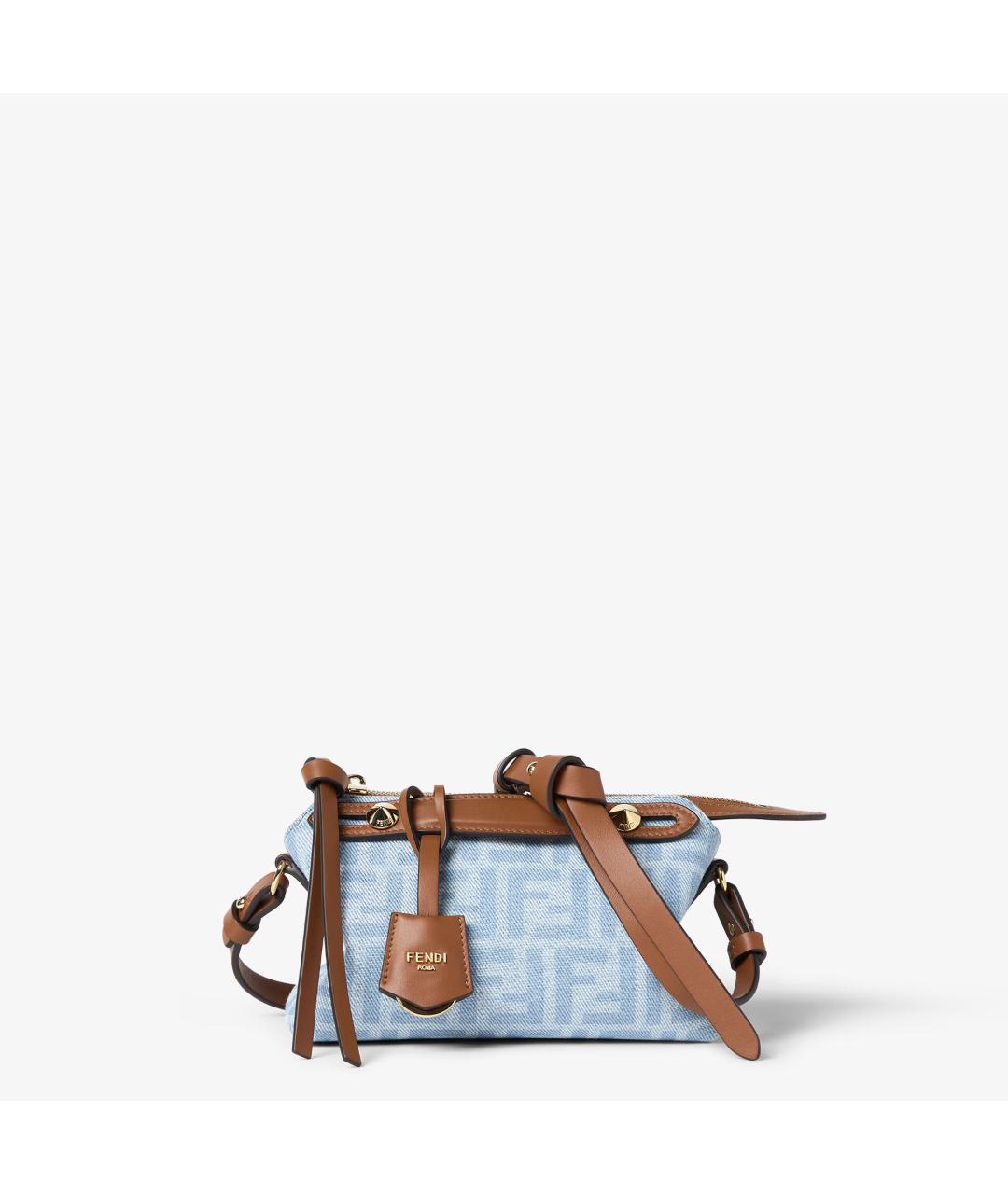 FENDI Голубая деним сумка тоут, фото 2