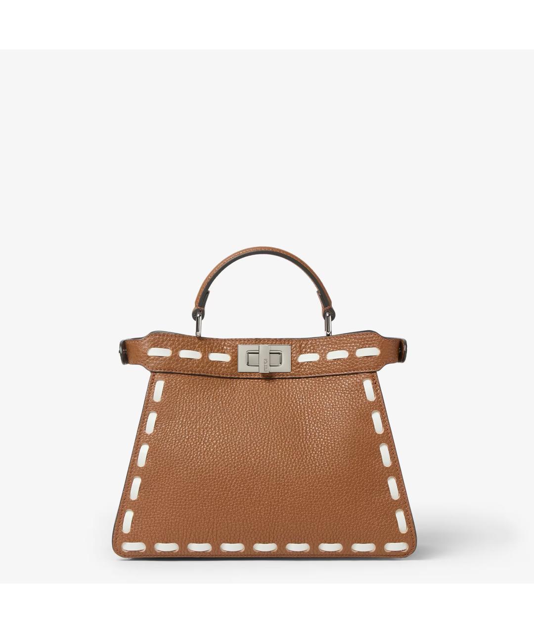 FENDI Коричневая кожаная сумка тоут, фото 2