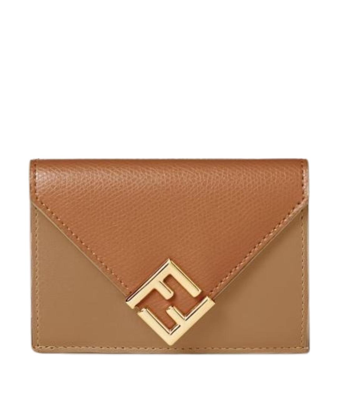 FENDI Коричневый кожаный кошелек, фото 1