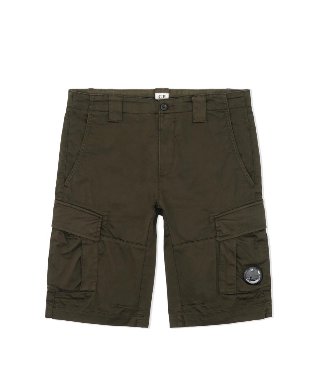 CP COMPANY Хаки хлопко-эластановые шорты, фото 1