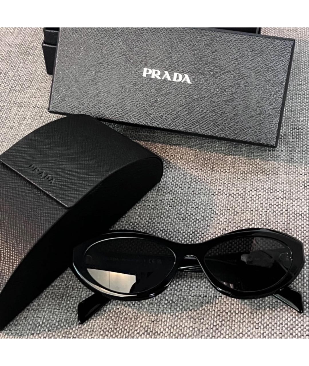 PRADA Черные пластиковые солнцезащитные очки, фото 4