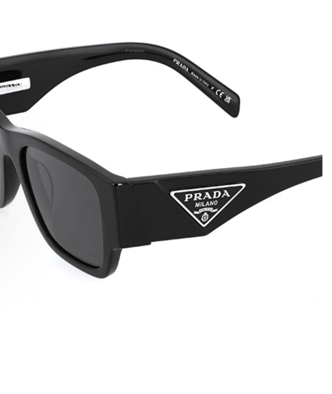 PRADA Черные пластиковые солнцезащитные очки, фото 4