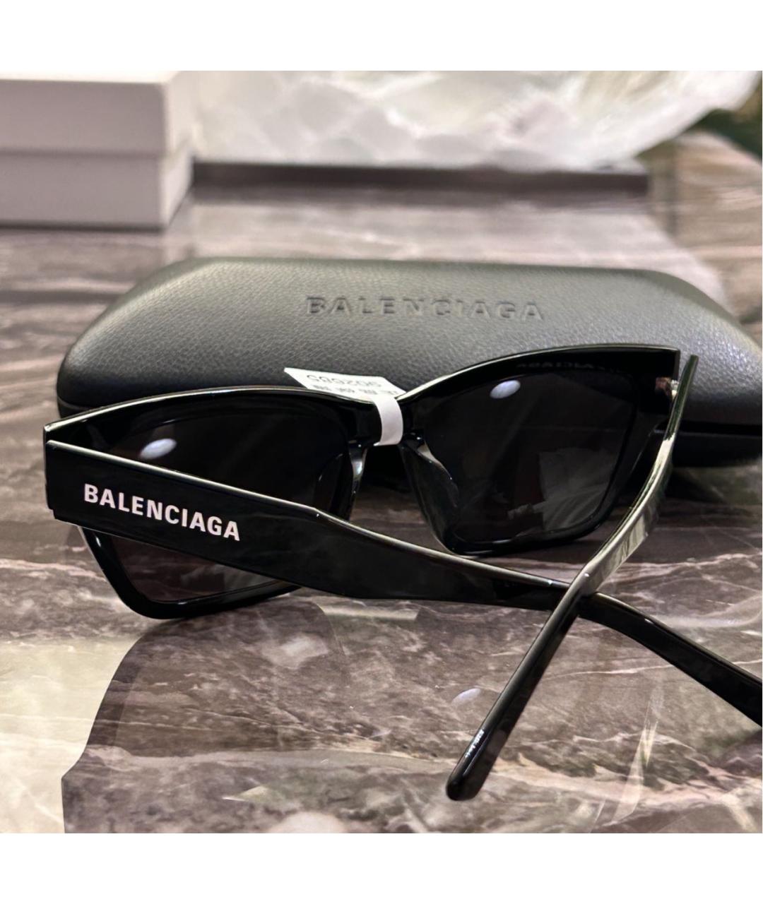 BALENCIAGA Черные пластиковые солнцезащитные очки, фото 6