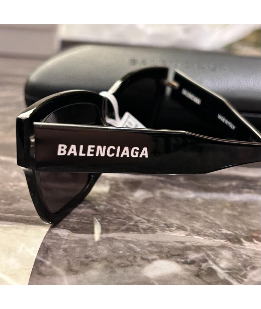 BALENCIAGA Черные пластиковые солнцезащитные очки, фото 4