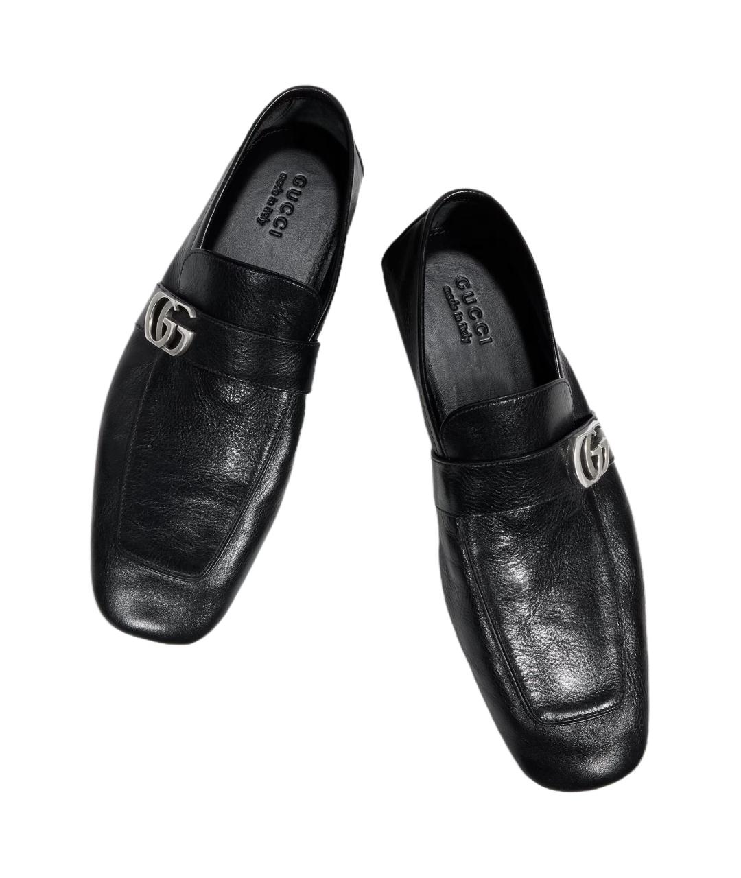 GUCCI Черные кожаные туфли, фото 5