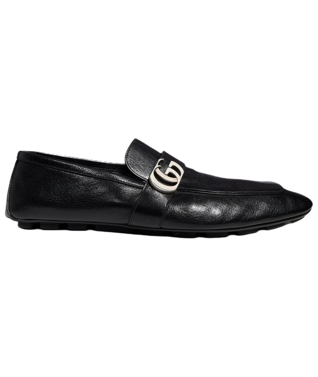 GUCCI Черные кожаные туфли, фото 1