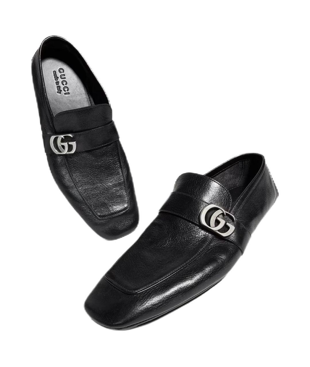 GUCCI Черные кожаные туфли, фото 4