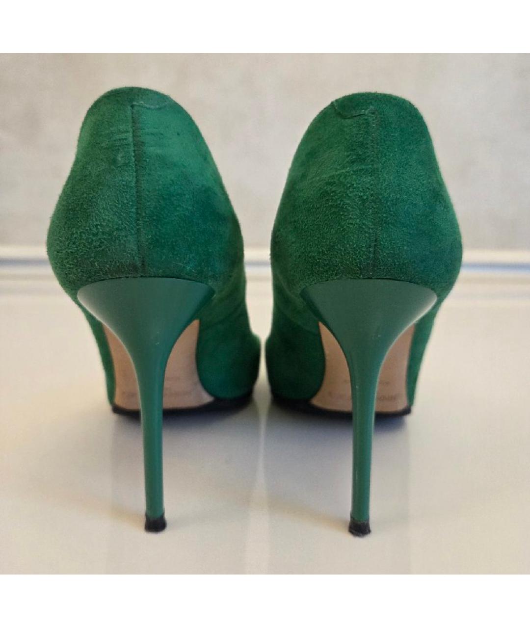 JIMMY CHOO Зеленые замшевые туфли, фото 4