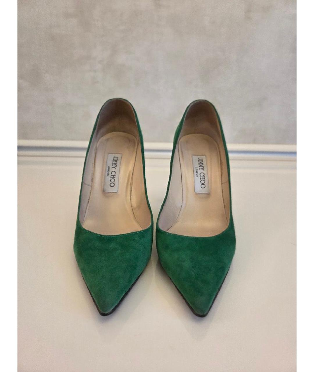 JIMMY CHOO Зеленые замшевые туфли, фото 2