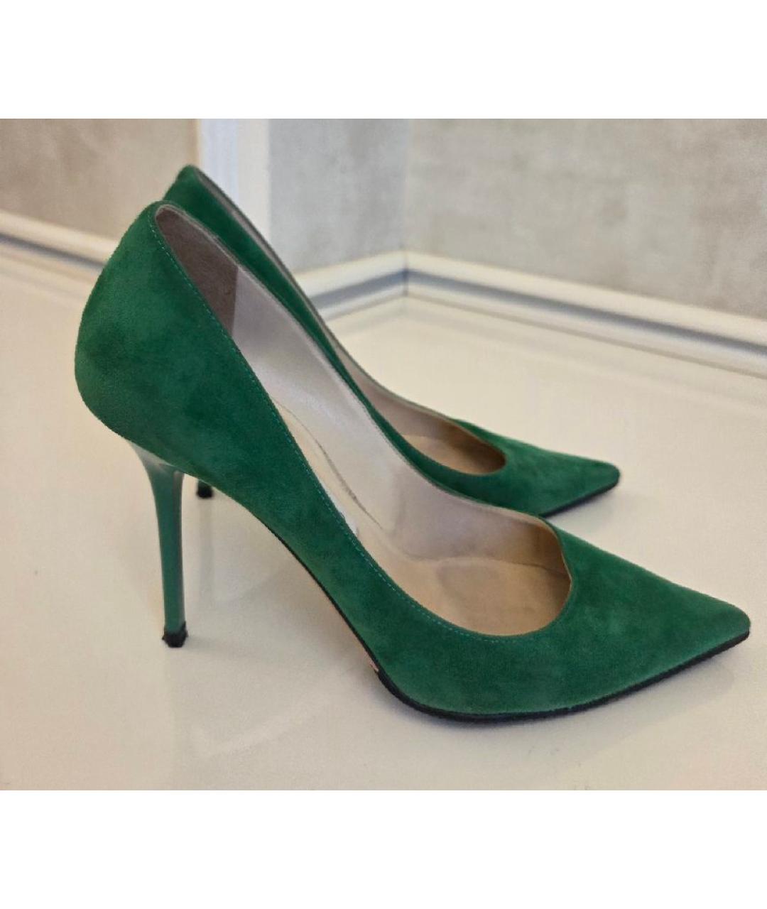 JIMMY CHOO Зеленые замшевые туфли, фото 5
