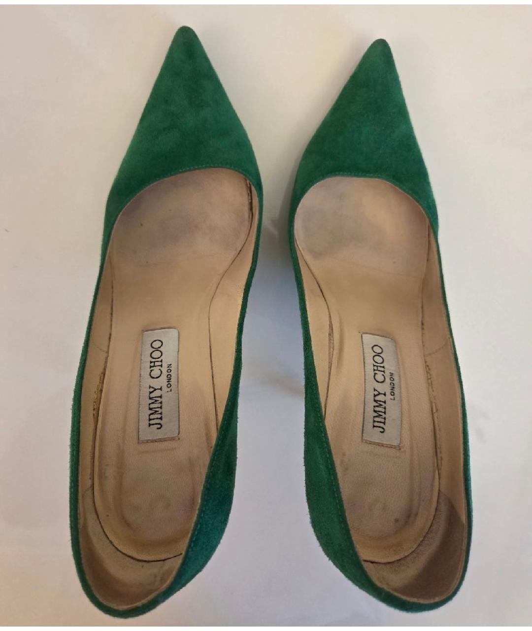 JIMMY CHOO Зеленые замшевые туфли, фото 3