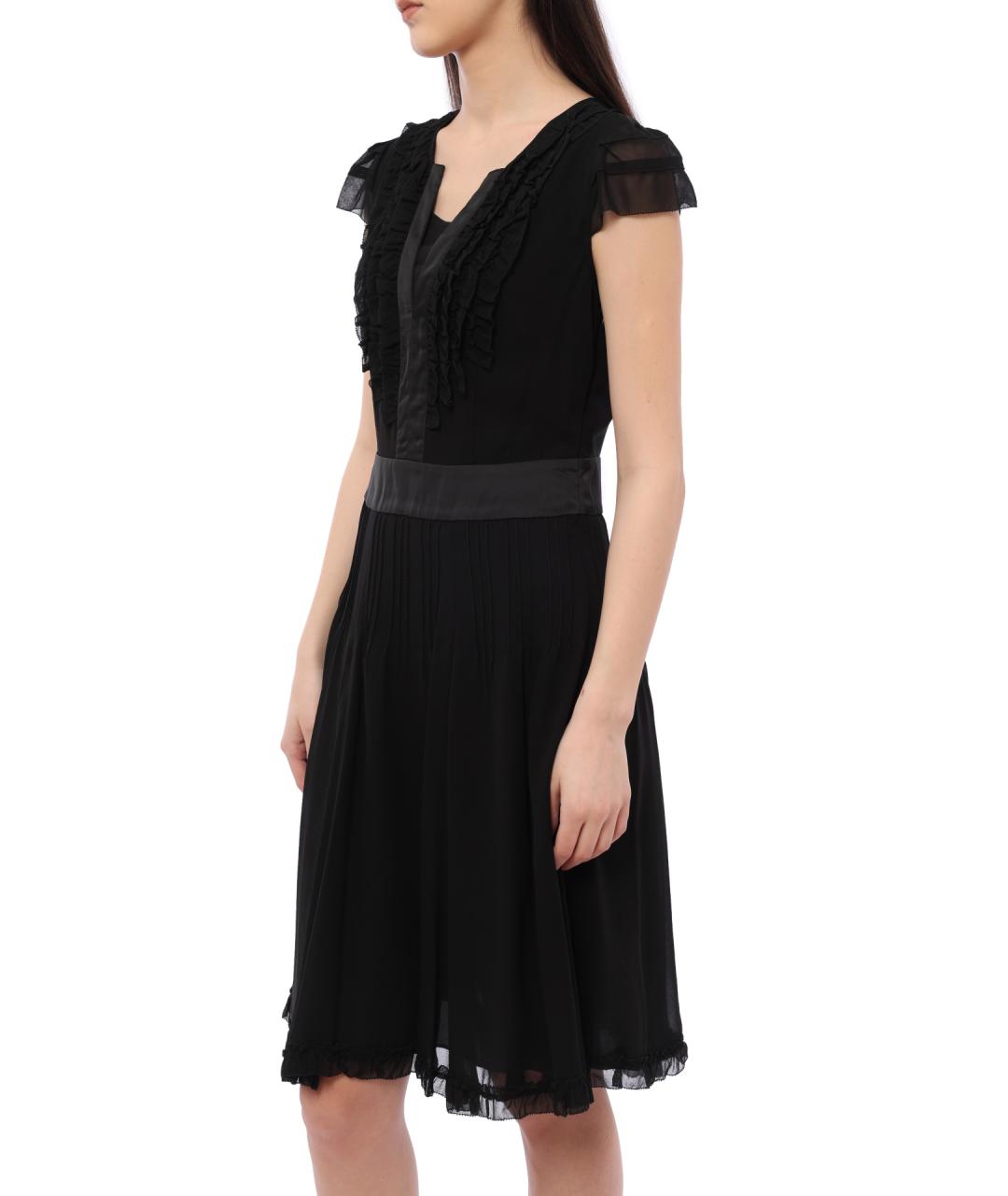EMPORIO ARMANI Черное шелковое повседневное платье, фото 3