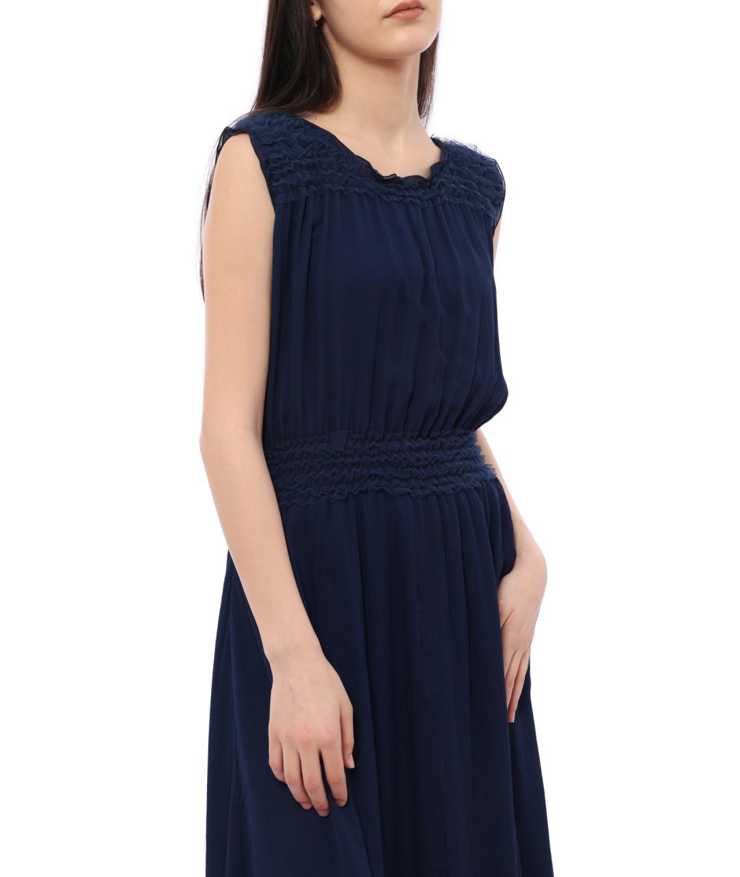 EMPORIO ARMANI Синее коктейльное платье, фото 7