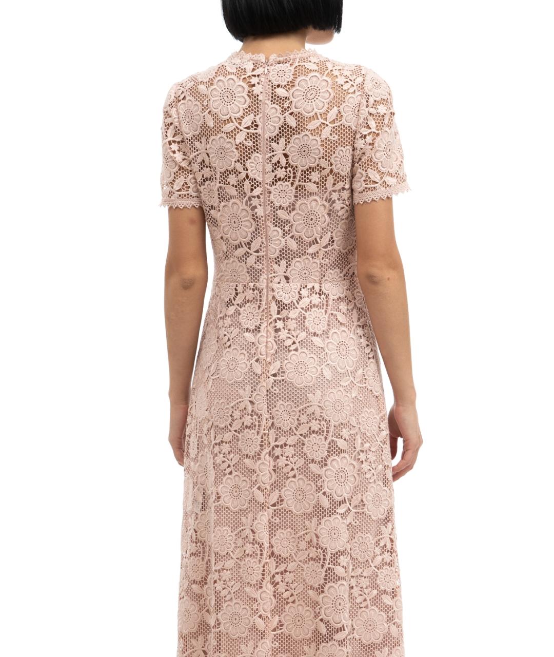 VALENTINO Розовое кружевное коктейльное платье, фото 4