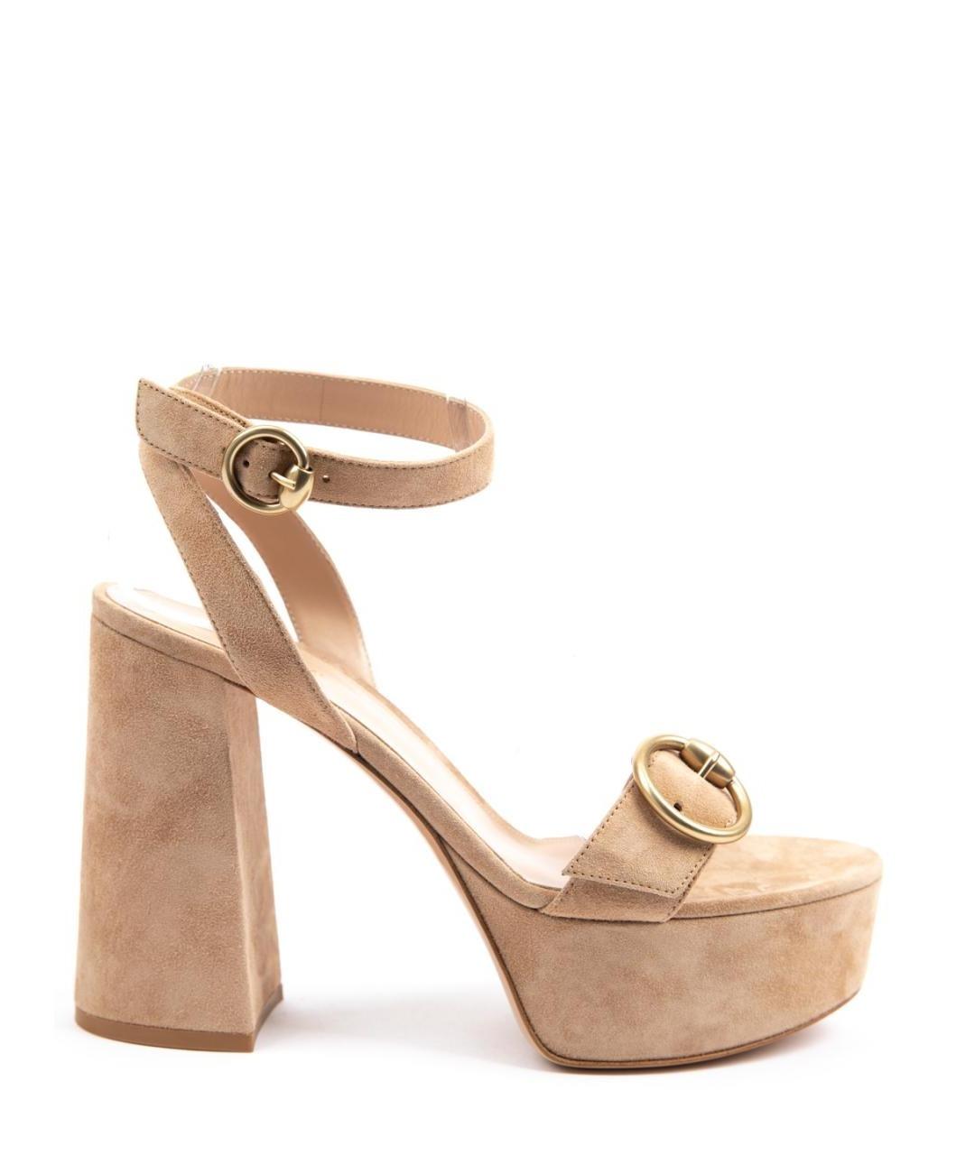 GIANVITO ROSSI Бежевые босоножки, фото 1