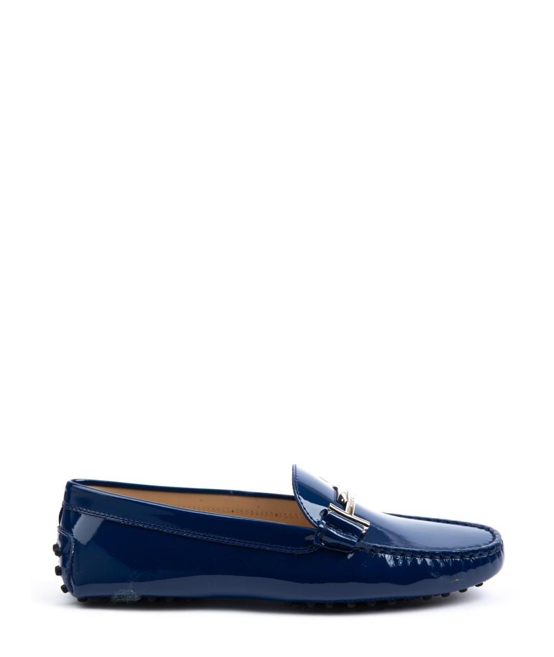 TOD'S Синие мокасины из лакированной кожи, фото 1