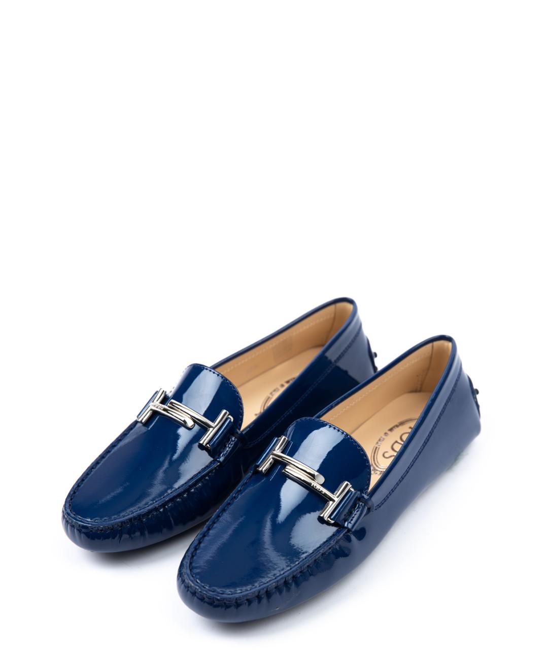 TOD'S Синие мокасины из лакированной кожи, фото 4