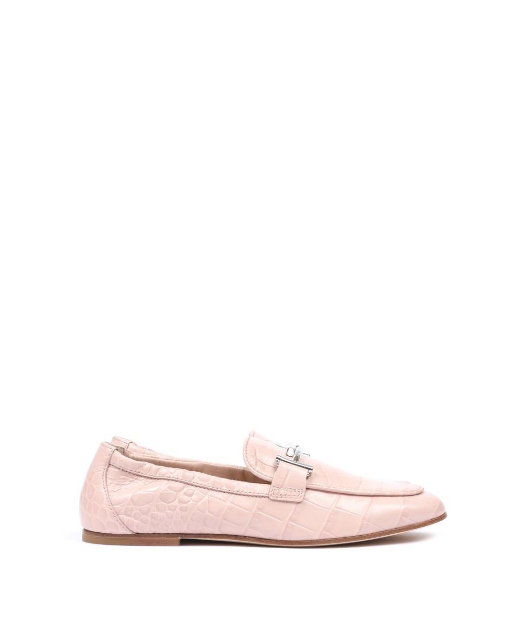 TOD'S Розовые кожаные лоферы, фото 1